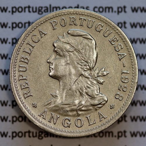 Angola 50 centavos 1928 em alpaca,"$50" centavos 1928 Angola, (MBC+/Bela-), Ex- Colónia Angola, World Coins Angola KM 69
