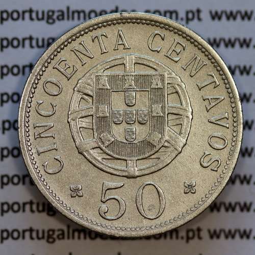 Angola coin 50 centavos 1928 in alpaca, 50 centavos 1928 Angola, (MBC+/Bela-), Former Colony Angola, World Coins Angola KM 69