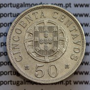 Angola 50 centavos 1928 em alpaca,"$50" centavos 1928 Angola, (MBC+/Bela-), Ex- Colónia Angola, World Coins Angola KM 69