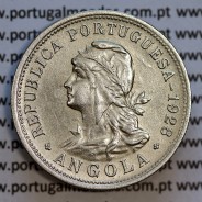 Angola 50 centavos 1928 em alpaca,"$50" centavos 1928 Angola, (MBC+/Bela-), Ex- Colónia Angola, World Coins Angola KM 69