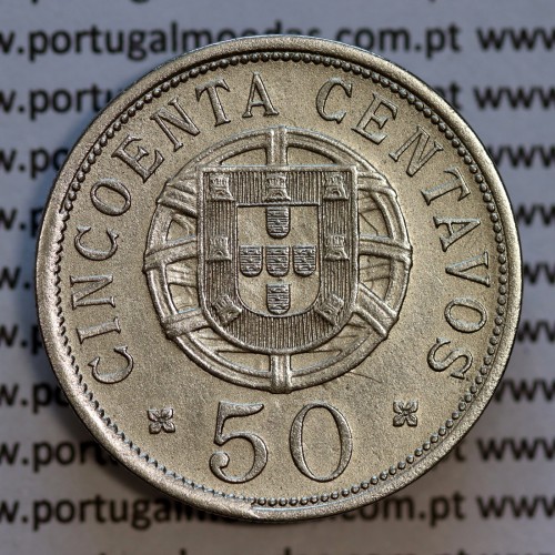 Angola 50 centavos 1928 em alpaca,"$50" centavos 1928 Angola, (MBC+/Bela-), Ex- Colónia Angola, World Coins Angola KM 69