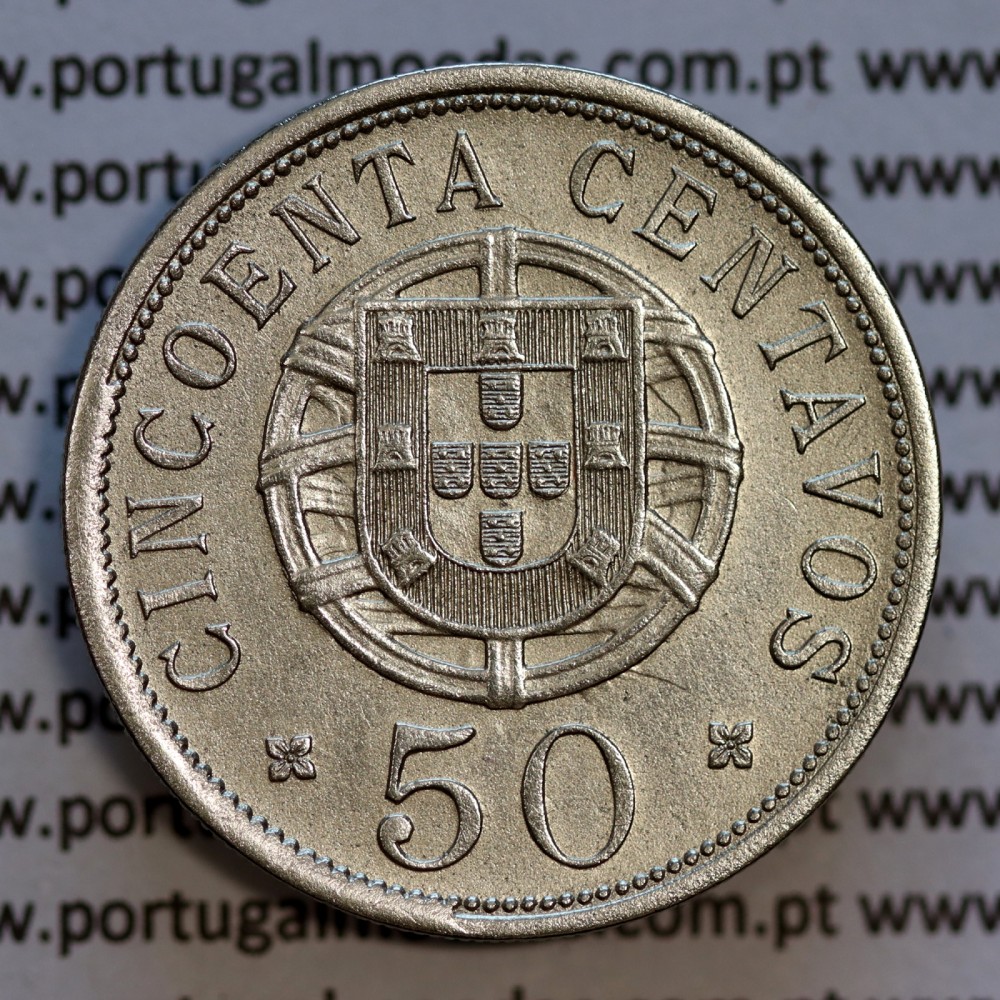 Angola 50 centavos 1928 em alpaca,"$50" centavos 1928 Angola, (MBC+/Bela-), Ex- Colónia Angola, World Coins Angola KM 69