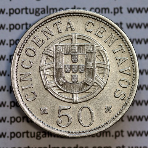 Angola 50 centavos 1928 em alpaca,"$50" centavos 1928 Angola, (MBC+/Bela-), Ex- Colónia Angola, World Coins Angola KM 69