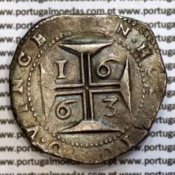 Meio Cruzado em prata 1663 de D. Afonso VI, ✣ALPHONSVS.VI.DG.REX.PORTVGALI / ✣IN.HOC.SIGNO.VINCES, World Coins Portugal KM82