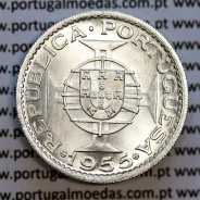 Angola, 20$00 1955 prata, 20 escudos prata 1955 Angola Ex-colónia Portuguesa, (Soberba), World Coins Angola KM 74