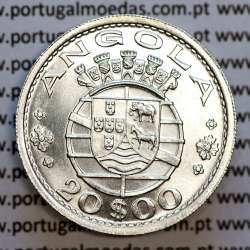 Angola coin 20$00 1955 silver, 20 escudos silver 1955, (Superb), twenty escudos silver 1955 of Angola, World Coins Angola KM 74