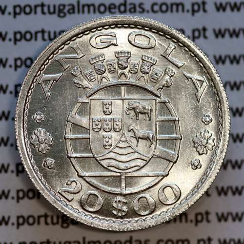 Angola, 20$00 1952 prata, 20 escudos prata 1952 Angola Ex-colónia Portuguesa, (Soberba), World Coins Angola KM 74