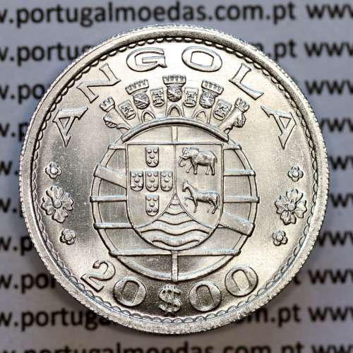 Angola 20$00 1952 prata, vinte escudos prata 1952, 20 escudos 1952 prata, (Soberba), World Coins Angola KM 74