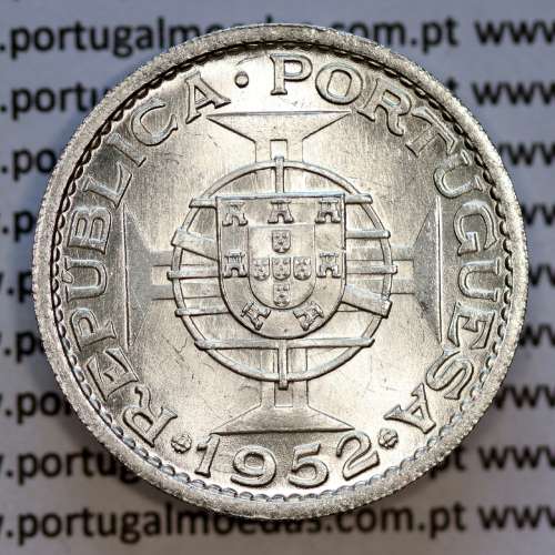 Angola 20$00 1952 prata, vinte escudos prata 1952, 20 escudos 1952 prata, (Soberba), World Coins Angola KM 74