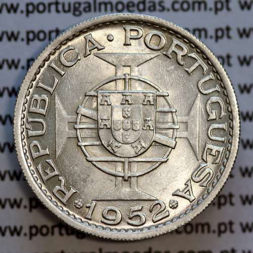 Angola coin 20$00 1952 silver, twenty escudos silver 1952 of Angola, 20 escudos 1952 silver, (Bela), World Coins Angola KM 74