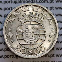 Angola coin 20$00 1952 silver, twenty escudos silver 1952 of Angola, 20 escudos 1952 silver, (Bela), World Coins Angola KM 74