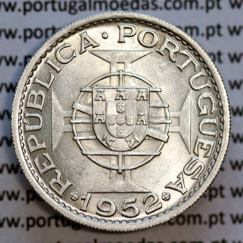 Angola coin 20$00 1952 silver, twenty escudos silver 1952 of Angola, 20 escudos 1952 silver, (Bela), World Coins Angola KM 74