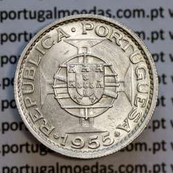 Angola 10$00 prata 1955, dez escudos prata 1955 Angola Ex-Colónia, (Bela/Soberba),World Coins Angola KM 73