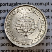 Angola 10$00 prata 1955, dez escudos prata 1955 Angola Ex-Colónia, (Bela/Soberba),World Coins Angola KM 73
