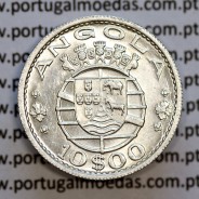 Angola 10$00 prata 1955, dez escudos prata 1955 Angola Ex-Colónia, (Bela/Soberba),World Coins Angola KM 73