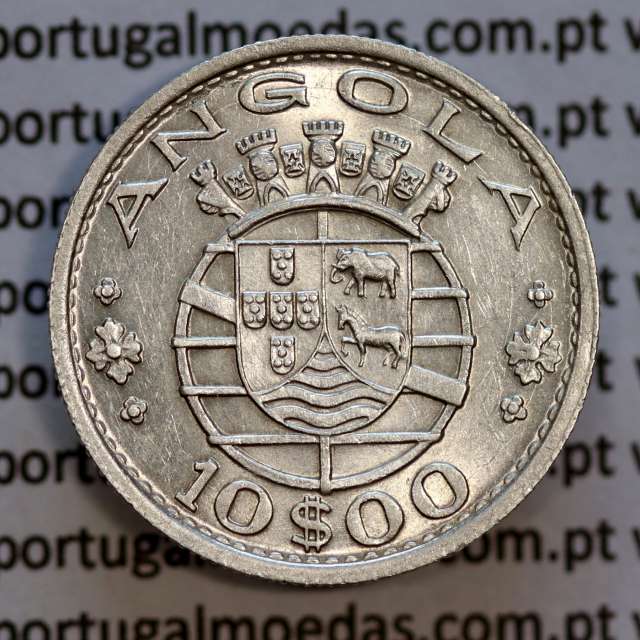 Angola coin 10$00 Escudos 1952 silver, Ten escudos silver 1952, 10 Escudos 1952, (MBC+/Bela), World Coins Angola KM 73
