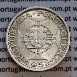 Angola coin 10$00 Escudos 1952 silver, Ten escudos silver 1952, 10 Escudos 1952, (MBC+/Bela), World Coins Angola KM 73