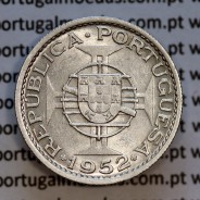 Angola coin 10$00 Escudos 1952 silver, Ten escudos silver 1952, 10 Escudos 1952, (MBC+/Bela), World Coins Angola KM 73