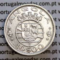 Angola coin 10$00 Escudos 1952 silver, Ten escudos silver 1952, 10 Escudos 1952, (MBC+/Bela), World Coins Angola KM 73