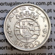 Angola 10$00 Escudos 1952 prata, Dez escudos prata 1952, 10 Escudos 1952, (MBC+/Bela), World Coins Angola KM 73