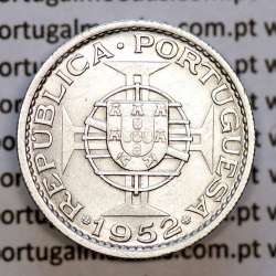 Angola coin 10$00 Escudos 1952 silver, Ten escudos silver 1952, 10 Escudos 1952, (MBC+/Bela), World Coins Angola KM 73