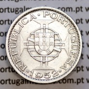 Angola 10$00 Escudos 1952 prata, Dez escudos prata 1952, 10 Escudos 1952, (MBC+/Bela), World Coins Angola KM 73