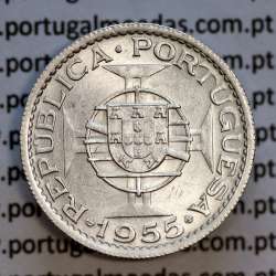 Angola coin 10$00 Escudos 1955 silver, Ten escudos silver 1955, 10 Escudos 1955, (Bela/Superb), World Coins Angola KM 73