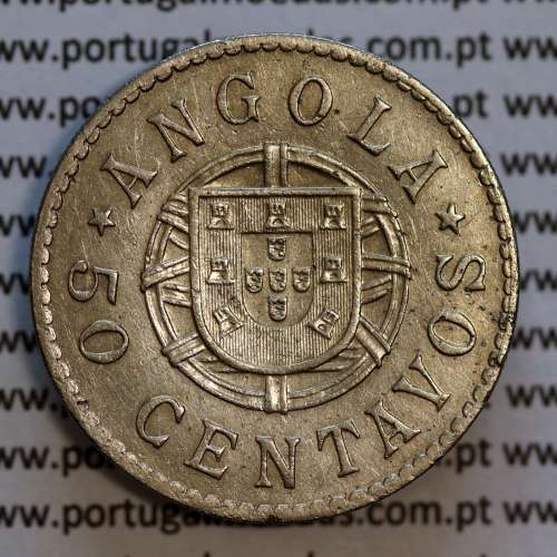 50 Centavos 1922 Níquel Angola, "$50" cinquenta centavos 1922 Ex-Colónia Angola, (MBC), World Coins Angola KM 65