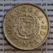 50 Centavos 1923 Níquel Angola, "$50" cinquenta centavos 1923 Ex-Colónia Portuguesa Angola, (MBC), World Coins Angola KM 65