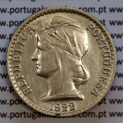 Coin 50 Centavos 1922 Nickel Angola, "$50" fifty cents 1922 Former Angola Colony, (Bela), World Coins Angola KM 65