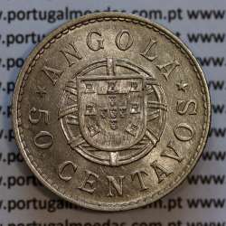 Angola, Nickel coin of 50 Centavos 1923 former portuguese colony of Angola, (VF/XF), World Coins Angola KM 65