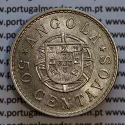 Coin 50 Centavos 1922 Nickel Angola, "$50" fifty cents 1922 Former Angola Colony, (Bela-), World Coins Angola KM 65