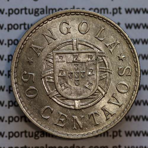Coin 50 Centavos 1922 Nickel Angola, "$50" fifty cents 1922 Former Angola Colony, (Bela-), World Coins Angola KM 65
