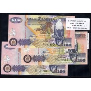 Zambia - Lote de 3 Notas Diferentes-Serie 1992-2006-2008 (Não Circuladas)