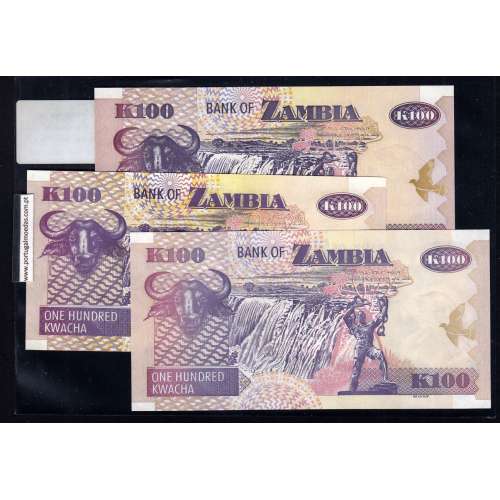 Zambia - Lote de 3 Notas Diferentes-Serie 1992-2006-2008 (Não Circuladas)