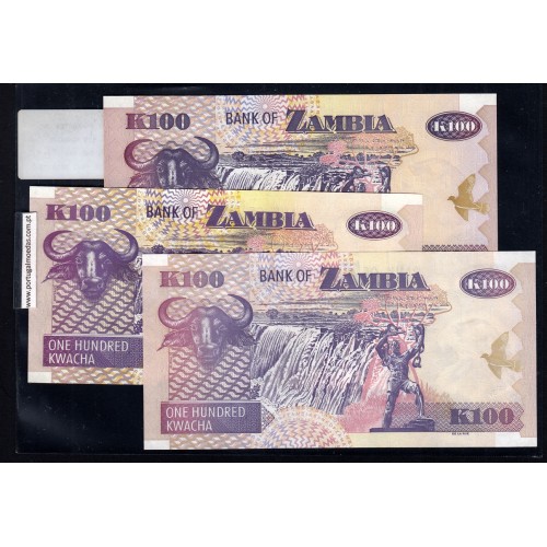 Zambia - Lote de 3 Notas Diferentes-Serie 1992-2006-2008 (Não Circuladas)