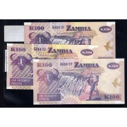 Zambia - Lote de 3 Notas Diferentes-Serie 1992-2006-2008 (Não Circuladas)