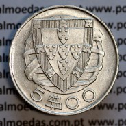 5 escudos 1942 prata, 5$00 prata 1942, Cinco Escudos 1942 da República Portuguesa, (Bela), World Coins Portugal KM 581