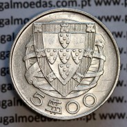 5 escudos 1942 prata, 5$00 prata 1942, Cinco Escudos 1942 da República Portuguesa, (Bela), World Coins Portugal KM 581