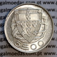 5 escudos 1951 prata, 5$00 1951 prata da República Portuguesa, (Bela/Soberba), World Coins Portugal KM 581