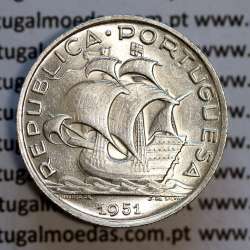 5 escudos 1951 prata, 5$00 1951 prata da República Portuguesa, (Bela/Soberba), World Coins Portugal KM 581 5 escudos 1951 prata, 5$00 1951 prata da República Portuguesa, (Bela/Soberba), World Coins Portugal KM 581