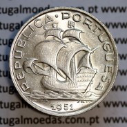 coin 5 escudos 1951, 5$00 silver 1951, Five Escudos 1951 of the Portuguese Republic, (Bela/superb), World Coins Portugal KM 581