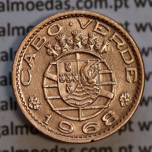 50 Centavos 1968 Bronze Cabo Verde, 50 centavos 1968 da Ex-Colónia de Cabo Verde, (Bela-), World Coins Cape Verde KM 11