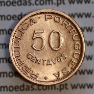 50 Centavos 1968 Bronze Cabo Verde, 50 centavos 1968 da Ex-Colónia de Cabo Verde, (Bela-), World Coins Cape Verde KM 11