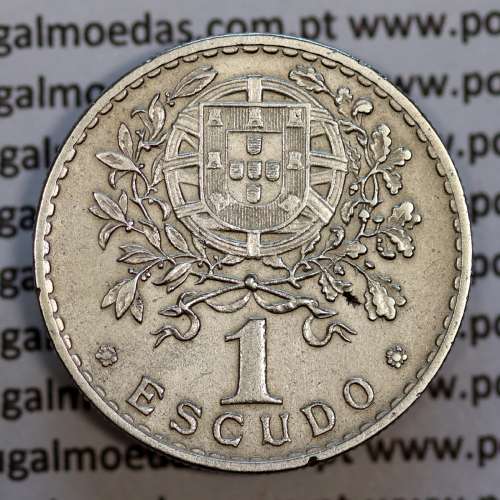 coin 1 Escudo 1929 Alpaca of Portugal, 1$00 1929 alpaca of the Portuguese Republic, (MBC+), World Coins Portugal KM 578