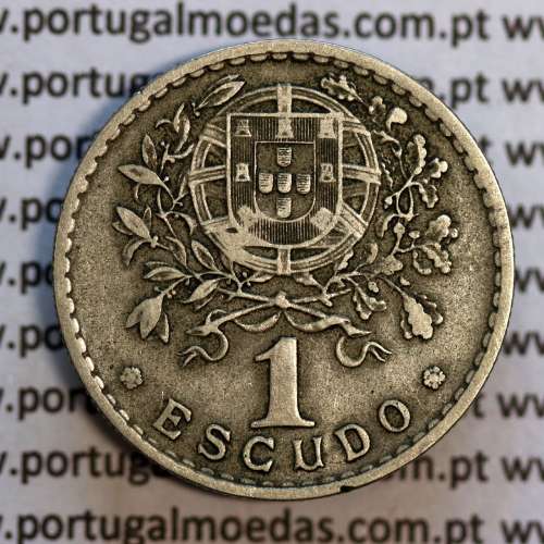 1 Escudo 1939 Alpaca, 1$00 1939 alpaca Republica Portuguesa, (MBC), World Coins Portugal  KM 578
