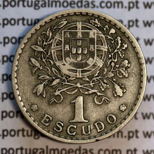 1 Escudo 1939 Alpaca, 1$00 1939 alpaca Republica Portuguesa, (MBC), World Coins Portugal  KM 578