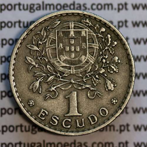 Coin 1 Escudo 1944 Alpaca of Portugal, 1$00 1944 alpaca of the Portuguese Republic, (MBC), World Coins Portugal KM 578