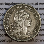 1 Escudo 1930 Alpaca, 1$00 1930 alpaca da Republica Portuguesa, (MBC), World Coins Portugal KM 578