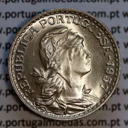 Portugal, coin of 1 Escudo 1957 Alpaca of the Portuguese Republic, (UNC), World Coins Portugal KM 578